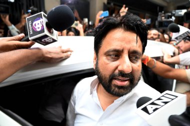 NEW DELHI INDIA SEPTEMBER 2 2024 AAP MLA Amanatullah Khan arrested by ED Enforcement Directorate from his residence at Batla House Jamia Nagar  clipart