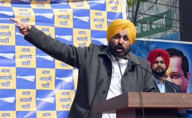 NEW DELHI INDIA FEBRUARY 2. 2024 Punjab CM Bhagwant Mann, BJP 'nin 2 Şubat 2024' te Yeni Delhi Hindistan 'da Sanjeev Verma Hi