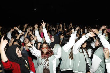 NEW DELHI INDIA FEBRUARY 2 2024 Around 3000 students attended the star performance by Bollywood playback singer Mohammed Irfan on the finalday of the threeday fest Symphony 24 at Janki Devi Memorial College on February 2 2024 in New Delhi India Photo clipart