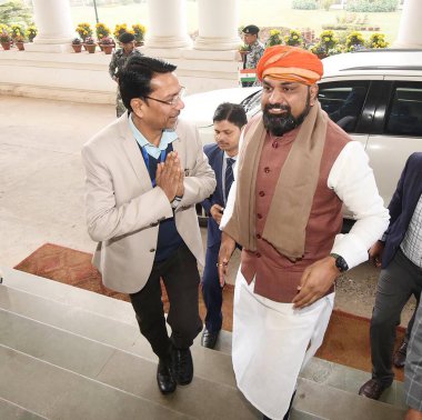 PATNA INDIA FEBRUARY 6. 2024 Bihar Genel Başkan Yardımcısı Samrat Choudhary 6 Şubat 2024 'te Ana Sekreterlik' teki kabine toplantısına katılacak.