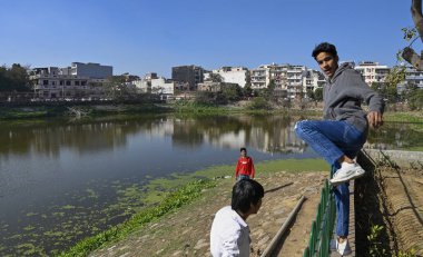 NEW DELHI INDIA FEBRUARY 9 2024 A view of Hauzeshamshi near Jahaz Mahal at Mehrauli on February 9 2024 in New Delhi India Photo by Raj K Raj Hindustan Times clipart