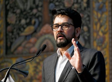 NEW DELHI INDIA FEBRURAY IB Anurag Thakur 22 2024 Birlik Bakanı, Hindistan RNI Yeni Medya Kanadı ve Dijital Adres Sistemi DAS Merkezi İletişim Bürosu CBC Kayıt Kayıt Bürosunun açılışında konuştu