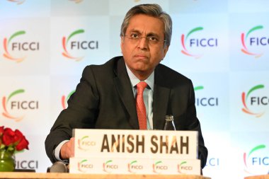 NEW DELHI INDIA FEBRUARY 27 Şubat 2024 Başkanı FICCI Dr Anish Shah Viksit Bharat2047 2024 Viksit Bharat Industry 'ye sesleniyor ShangriLa Eros Janpath Oteli 27 Şubat 2024 tarihinde Yeni Delhi Hindistan' da Sonu Mehta Hindustan 