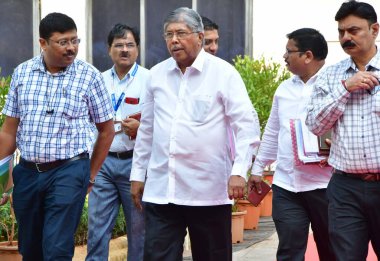 MUMBAI INDIA FEBRUARY 28 2024 BJP leader Chandrakant patil arrives during the Maharashtra Assembly Budget Session at Vidhan Bhavan Nariman Point on February 28 2024 in Mumbai India Photo by Bhushan Koyande Hindustan Times  clipart