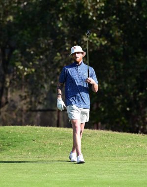 CHANDIGARH INDIA FEBRUARY 29 2024 England captain Ben Stokes enjoying the golf session with his teammates at the Chandigarh Golf Club on February 29 2024 in Chandigarh India Photo by Ravi Kumar Hindustan Times  clipart