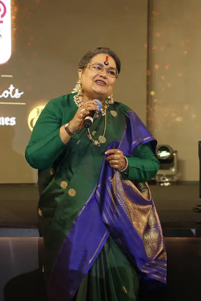 stock image NEW DELHI INDIA APRIL 13 2024 Veteran singer Usha Uthup performs during HT Health Shots She Slays Awards on April 13 2023 in New Delhi India Usha Uthup received the HT Health Shots She Slays Legend honour at the HT Health Shots She Slays Awards cerem