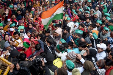 NOIDA INDIA JANUARY 5 2024 Farmers protest at sector 24 NTPC office Their demands for compensation and jobs yet to materialize farmers of 24 villages in Greater Noida are protesting yet again against the National Thermal Power Corporation NTPC over t clipart