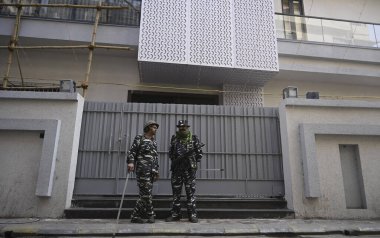 KOLKATA INDIA JANUARY 12 2024 Central Security Personnel during a Enforcement Directorate ED raids two residence of West Bengal Minister Sujit Bose over alleged irregularities in Civic Body recruitment Photo by Samir Jana Hindustan Times  clipart