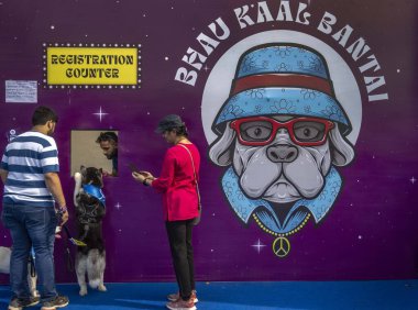 MUMBAI INDIA HAZİRAN 14 HAZİRAN 2024 PET Show 'da evcil hayvanlarıyla birlikte NSE Ulusal Sergi Merkezi' nin Hindistan 'daki en büyük hayvan gösterisi olan PetFed tarafından düzenlendi. 
