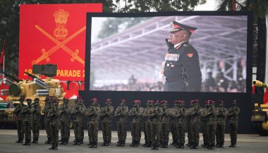 LUCKnow INDIA JANUARY 15 Ocak 2024 Ordu şefi Manoj Pandey, Ordu Günü 2024 vesilesiyle 11 Gorkha Tüfek Alayı GRRC Yürüyüş Alayı Fotoğrafı Deepak Gupta Hindustan Times 