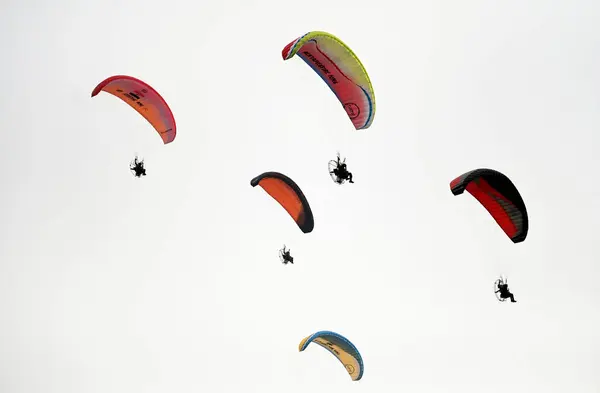 Stock image LUCKNOW INDIA JANUARY 15 2024 Skydivers performing during Army Day Parade at 11 Gorkha Rifles Regimental Center GRRC Parade Ground Photo by Deepak Gupta Hindustan Times 