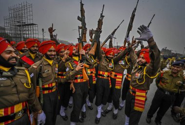 NEW DELHI INDIA JANUARY 20 2024 Indian Army Sikh Regiment personnel during rehearsal for the Republic Day Parade 2024 Photo by Raj K Raj Hindustan Times  clipart