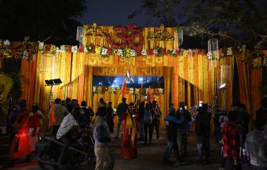 AYODHYA INDIA HAZİRAN 20 HAZİRAN 2024 Ayodhya şehri, Deepak Gupta Hindustan Times 'ın Shri Ram Janmbhooi Tapınağı Fotoğrafı' nın kutsama töreni öncesinde çiçeklerle süslenmiştir. 