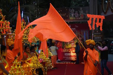NEW DELHI INDIA JANUARY 21 2024 Sanatçılar Shree Ram Ramlila Manchan sırasında Hintli akademi hükümeti tarafından Pearey Lal Bhawan ITO 'da ağırlandı Ayodhya Fotoğraf Salman Ali Hindustan Times tarafından Ram tapınağı kutsanması öncesinde