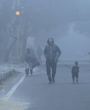 NEW DELHI INDIA HAZİRAN 24 HAZİRAN 24 2024 Sabahın erken saatlerinde Dwarka 'da sabah sisi ve soğuğu Vipin Kumar Hindustan Times tarafından çekilmiştir. 