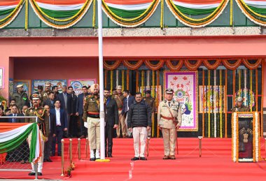 NEW DELHI INDIA JANUARY 25 Ocak 2024 Delhi Genel Sekreteri Arvind Kejriwal, Sanchit Khanna Hindustan Times tarafından Chhatrasal Stadyumu 'nda düzenlenen Devlet düzeyinde Cumhuriyet Günü etkinliği sırasında çekilmiştir. 