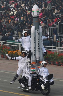 NEW DELHI INDIA JANUARY 26 2024 All Women Daredevils from Central Armed Police Women personnel from SSB CRPF and BSF perform during the 75th Republic Day Parade 2024 at Kartavya Path India gears up for its platinum celebration of the country Republic clipart