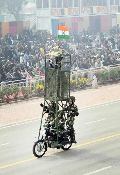 stock image NEW DELHI INDIA JANUARY 26 2024 All Women Daredevils from Central Armed Police Women personnel from SSB CRPF and BSF perform during the 75th Republic Day Parade 2024 at Kartavya Path India gears up for its platinum celebration of the country Republic