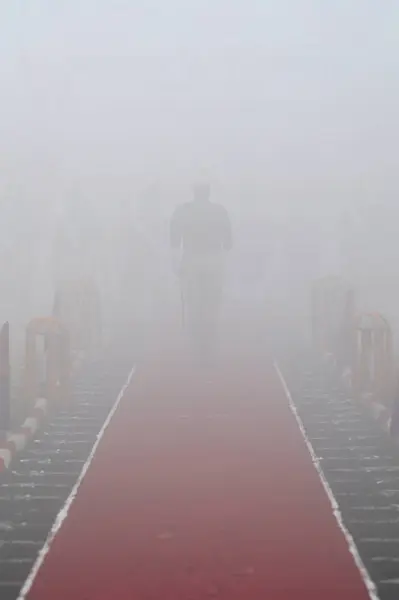 stock image GREATER NOIDA INDIA JANUARY 26 2024 Uttar Pradesh Police personnel march during the 75th Republic Day Parade at Surajpur police line on January 26 2024 in Greater Noida India India gears up for its platinum celebration of the country Republic Day on 