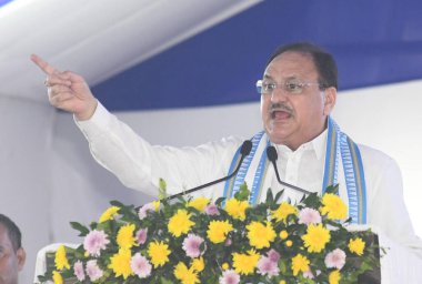 PATNA INDIA SEPTEMBER 6 Eylül: BJP Ulusal Başkanı ve Sendika Sağlık Bakanı JP Nadda, 6 Eylül 2024 'te Santosh Kumar H tarafından Patna Hindistan' da gerçekleştirilen ve Indira Gandhi Tıp Bilimi Enstitüsü IGIMS hastanesinin açılışından sonra konuşma yaptı.