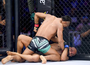 NOIDA INDIA 2 Temmuz 2023 Dövüşçüler Matrix Dövüş Gecesi 'ne katıldılar. 2 Temmuz 2023' te Noida Indoor Stadyumu 'nda Sunil Ghosh Hindustan Times tarafından çekilmiştir. 