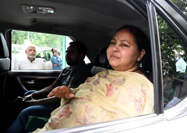 NEW DELHI INDIA SEPTEMBER 19 2024 Mmisa Bharti daughter of Lalu Prasad Yadav and is the Member of Parliament from Patliputra. during the launch of the partys nationwide membership campaign on September 19 2024 in New Delhi India. Photo by Sonu Mehta  clipart