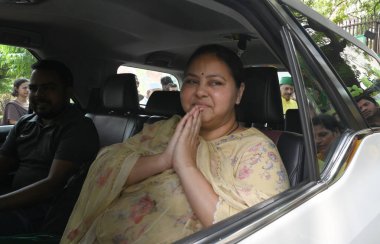 NEW DELHI INDIA SEPTEMBER 19 2024 Mmisa Bharti daughter of Lalu Prasad Yadav and is the Member of Parliament from Patliputra. during the launch of the partys nationwide membership campaign on September 19 2024 in New Delhi India. Photo by Sonu Mehta  clipart