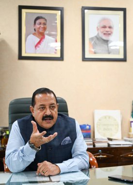 NEW DELHI INDIA 11 HAZİRAN 2023 Dr Jitendra Singh Devlet Bilim ve Teknolojiden Sorumlu Bağımsız Sorumluluk Bakanı 11 Temmuz 2023 'te ikamet ettiği Yeni Delhi' de Vipin Kumar Hindustan Times tarafından çekilmiştir.