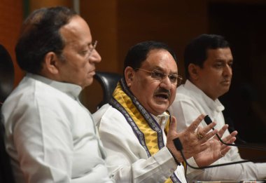 NEW DELHI INDIA 17 Temmuz 2023 Ulusal BJP Başkanı JP Nadda ve diğer liderler 17 Temmuz 2023 Yeni Delhi Hindistan Fotoğrafı: Sonu mehta Hindustan Times