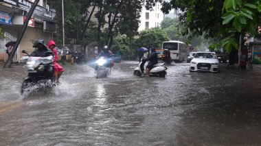 MUMBAI INDIA JULY 18 2023 After rain in water logging at market area in Thane in Thane on July 18 2023 in Mumbai India Photo by Praful Gangurde Hindustan Times clipart