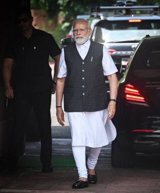NEW DELHI INDIA 20 HAZİRAN 2023 Başbakan Narendra Modi Hint parlamentosunun 20 Temmuz 2023 tarihli muson oturumunun açılış gününde Yeni Delhi Hindistan Fotoğrafı: Raj K Raj Hindustan Times
