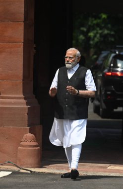NEW DELHI INDIA 20 HAZİRAN 2023 Başbakan Narendra Modi Hint parlamentosunun 20 Temmuz 2023 tarihli muson oturumunun açılış gününde Yeni Delhi Hindistan Fotoğrafı: Raj K Raj Hindustan Times