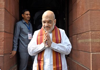 NEW DELHI INDIA 20 HAZİRAN 2023 Birlik İçişleri Bakanı Amit Şah, 20 Temmuz 2023 tarihinde parlamentonun Muson oturumunun ilk gününde Sanjeev Verma Hindustan Times tarafından çekilmiştir.