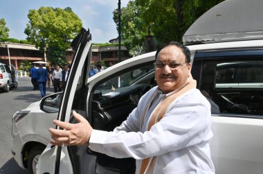NEW DELHI INDIA 20 HAZİRAN 2023 BJP Başkanı JP Nadda 20 Temmuz 2023 tarihinde parlamentonun Muson oturumunun ilk gününde Sanjeev Verma Hindustan Times tarafından çekilmiştir.