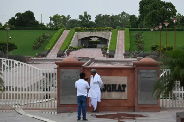 stock image NEW DELHI INDIA JULY 24 2023 A view of Rajghat after the flooded Yamuna River water gets pumped out from its premises on July 24 2023 in New Delhi India Photo by Sanchit Khanna Hindustan Times