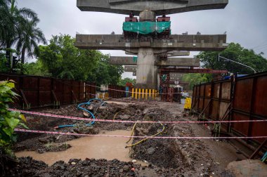 MUMBAI INDIA 26 Temmuz 2023 Anik Agar metro istasyonunda 26 Temmuz 2023 tarihinde Satish Bate Hindustan Times tarafından çekilmiştir.
