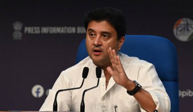 NEW DELHI INDIA SEPTEMBER 23 2024 Kuzey Doğu Bölgesi Haberleşme ve Kalkınma Bakanı Jyotiraditya Scindia, 100 gün içinde Nati 'de Hükümet Kalkınma Bakanlığı 