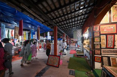 NEW DELHI INDIA AUGUST 30 2023 A view of revamped Delhi Haat Market ahead of G20 Summit at INA on August 30 2023 in New Delhi India In preparation for the upcoming G20 Summit scheduled for September 9 and 10 the capital city is actively getting ready clipart