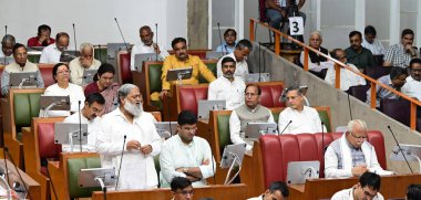 CHANDIGARH INDIA 29 AĞUSTOS 2023 Haryana Sağlık Bakanı Anil Vij 29 Ağustos 2023 tarihinde Chandigarh Hindistan 'da Haryana Vidhan Sabha Muson oturumu sırasında çekilmiştir. Fotoğraf Keshav Singh Hindustan Times