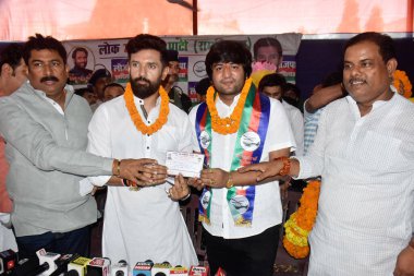 PATNA INDIA AUGust 28 Ağustos 2023 Lok Janshakti Partisi Ramvilas Başkanı Chirag Paswan, 28 Ağustos 2023 tarihinde Patna Hindistan 'da Santosh Kumar Hindustan Times tarafından çekilmiştir.