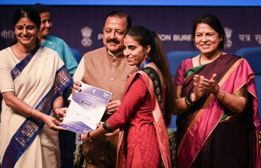 NEW DELHI INDIA AUGust 28 AĞUSTOS 2023 Jitendra Singh Devlet Bilim ve Teknoloji Bağımsız Sorumlusu ve Dünya Bilimleri Bakanı Meenakshi Lekhi Birlik Bakanı MOS Dış İlişkiler ve Kültür Bakanı Anupriya Patel Dışişleri Bakanı