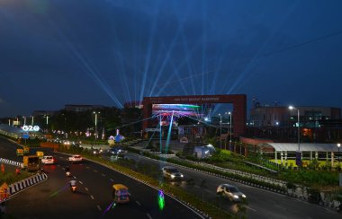 NEW DELHI INDIA AUGUST 25 2023 Preparations underwent ahead of G20 Summit near Bharat Mandapam at Pragati Maidan on August 25 2023 in New Delhi India Photo by Sanchit Khanna Hindustan Times clipart