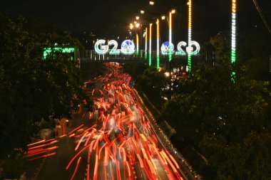 NEW DELHI INDIA 25 AĞUSTOS 2023 Hazırlıklar, 25 Ağustos 2023 'te Pragati Meydan' da Bharat Mandapam yakınlarında Sanchit Khanna Hindustan Times 'ın Sanchit Khanna Hindustan Times