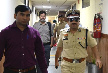 NEW DELHI INDIA AUGUST 25 2023 Vikas Kumar Arora newly appointed Commissioner of Police addressed a press conference after taking the charge at the Commissionerate building on August 25 2023 in Gurugram India Photo by Parveen Kumar Hindustan Times  clipart