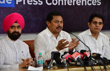 MUMBAI INDIA AUGust 8 2023 Maharashtra Pradesh Kongre Komitesi MPCC Başkanı Nana Patole, 8 Ağustos 2023 tarihinde Hindistan 'da Bhushan Koyande Hindustan Times tarafından çekilmiştir.