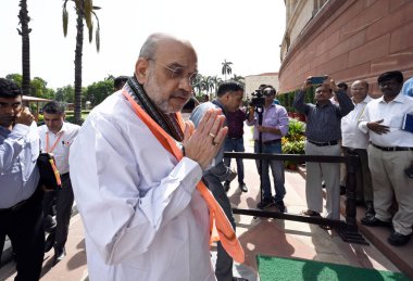 NEW DELHI INDIA AĞUSTOS 8 AĞUSTOS 2023 Birlik İçişleri Bakanı Amit Şah 8 Ağustos 2023 'teki Muson oturumu sırasında Sanjeev Verma Hindustan Times