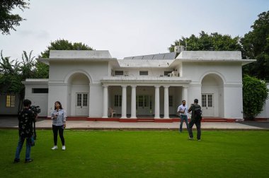 NEW DELHI INDIA AUGUST 8 2023 A view of the Government Bungalow at 12 Tughlak Lane reallocated to Congress leader Rahul Gandhi who was reinstated as a Lok Sabha member of Parliament following the stay on his conviction in a 2019 defamation case on Au clipart