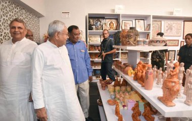 PATNA INDIA 7 AĞUSTOS 2023 Bihar Genel Sekreteri Nitish Kumar, Bihar Müzesi 'nin 7 Ağustos 2023 tarihli vakıf günü etkinliği sırasında Santosh Kumar Hindustan Times tarafından çekilmiştir.