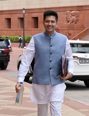 NEW DELHI INDIA AĞUSTOS 7 AAP Milletvekili Raghav Chadha 7 Ağustos 2023 'te Yeni Delhi Hindistan Fotoğrafı: Sanjeev Verma Hindustan Times