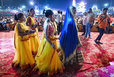 NOIDA INDIA OCTOBER 5 2024 Artists performing Ram Sita Milan Sita Swayam Var Ravan entry and Parshuram samvad during a Ramlila at Ramlila ground sector 21A on October 5 2024 in Noida India Artistes bring to life an epic tale of love and sacrifice thr clipart